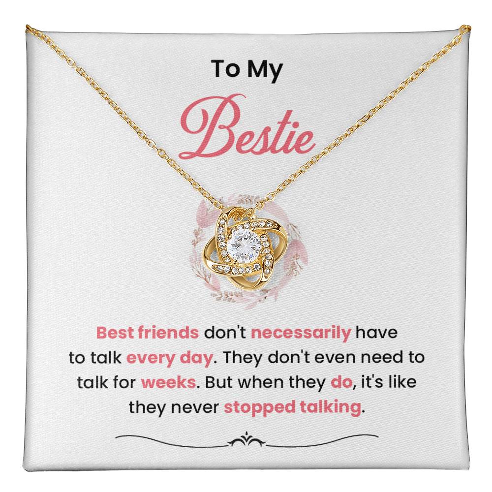 Bestie Necklace Gift with Strong Bond Message Card