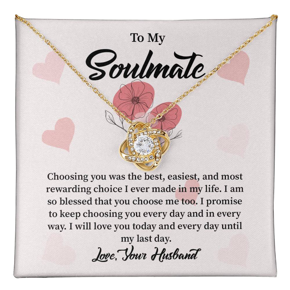 Soulmate Necklace from Husband with Message Card