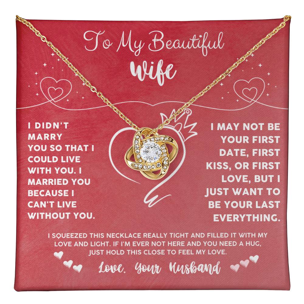 Wife Necklace Gift from Husband with Love Message Card