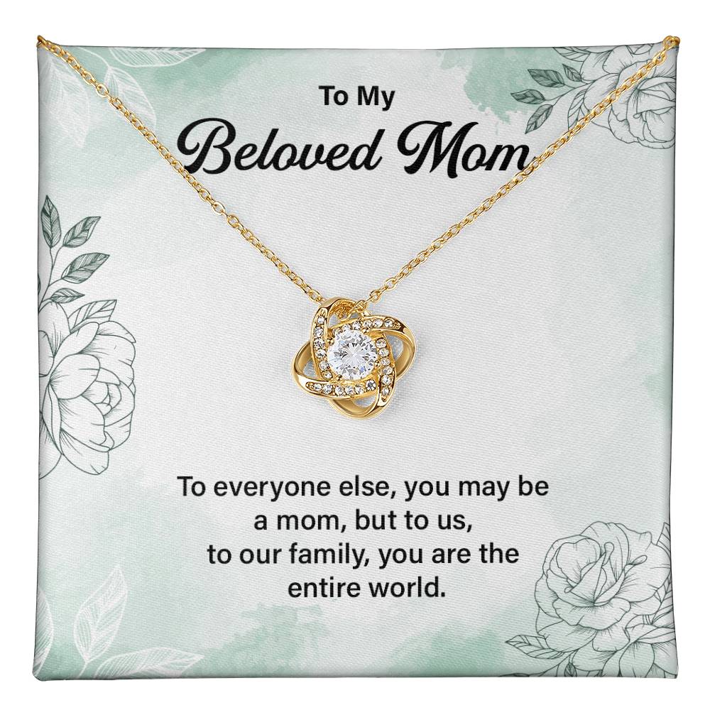 Beloved Mom Necklace Gift From Family With Message Card