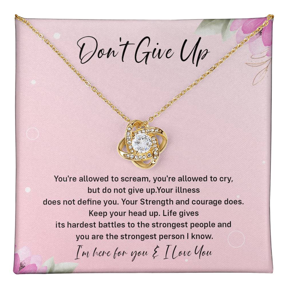 Don't Give Up Strength And Courage Necklace Don't Give Up Necklace Supportive Gift For Fighter You Are Strong Necklace Life's Battles Necklace Emotional Connection Necklace Love And Support Necklace Motivational Jewelry Breast Cancer Necklace For Soulmate