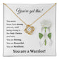 You Are a Warrior Necklace Gift – Inspirational Strength Jewelry