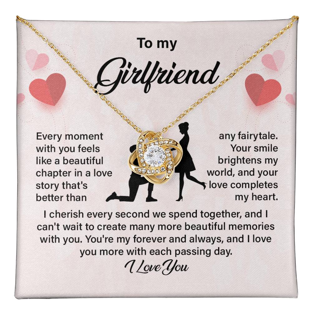 Girlfriend Necklace Gift with Sweet Love Message Card
