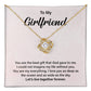Girlfriend Love Knot Necklace Gift with Message Card