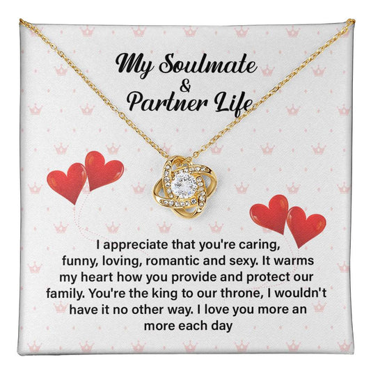 Soulmate Partner Necklace for Husband with Love Quote
