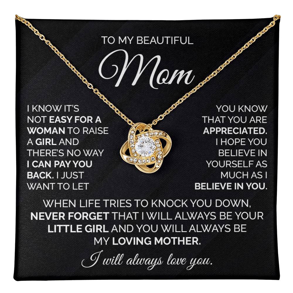 Necklace Gift for Mom from Daughter with Appreciation Card