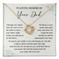 Memorial Necklace for Dad Loss with Message Card