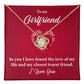 Girlfriend Necklace Gift with Romantic Message Card