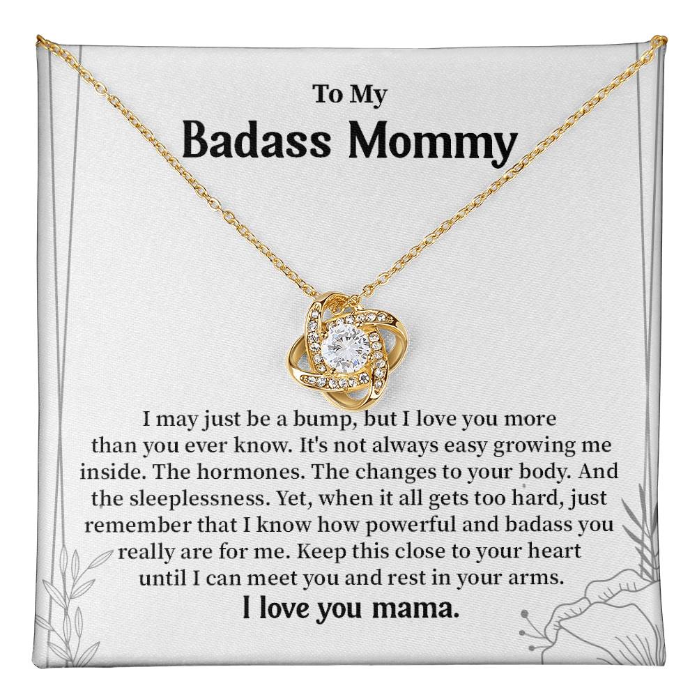 Badass Mom Necklace from Baby – With Gift Box & Card