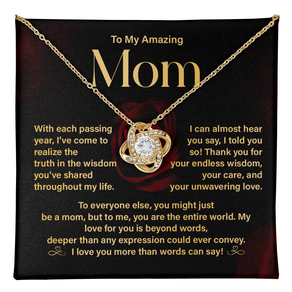 Amazing Mom Necklace Gift with Message Card