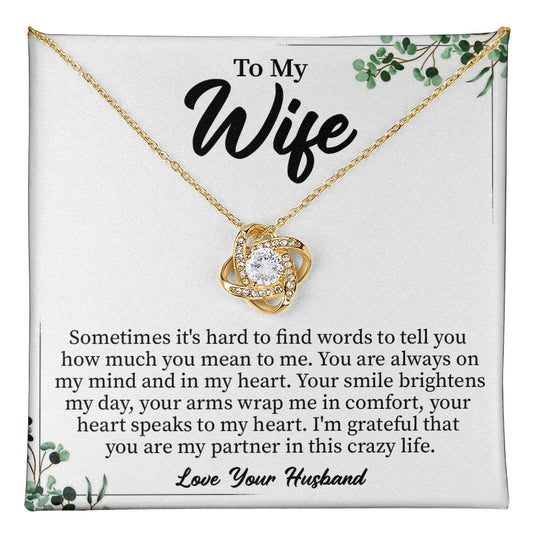 To My Wife Necklace Gift from Husband with Gift Box