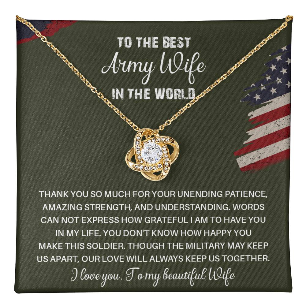 To The Best Army Wife In The World  Best Army Wife Jewelry Unwavering Support Necklace Thank You Jewelry For Wives Unique Gift For Military Spouses My Beautiful Wife Jewelry Romantic Gift For Army Wives Meaningful Gift For Military Wives