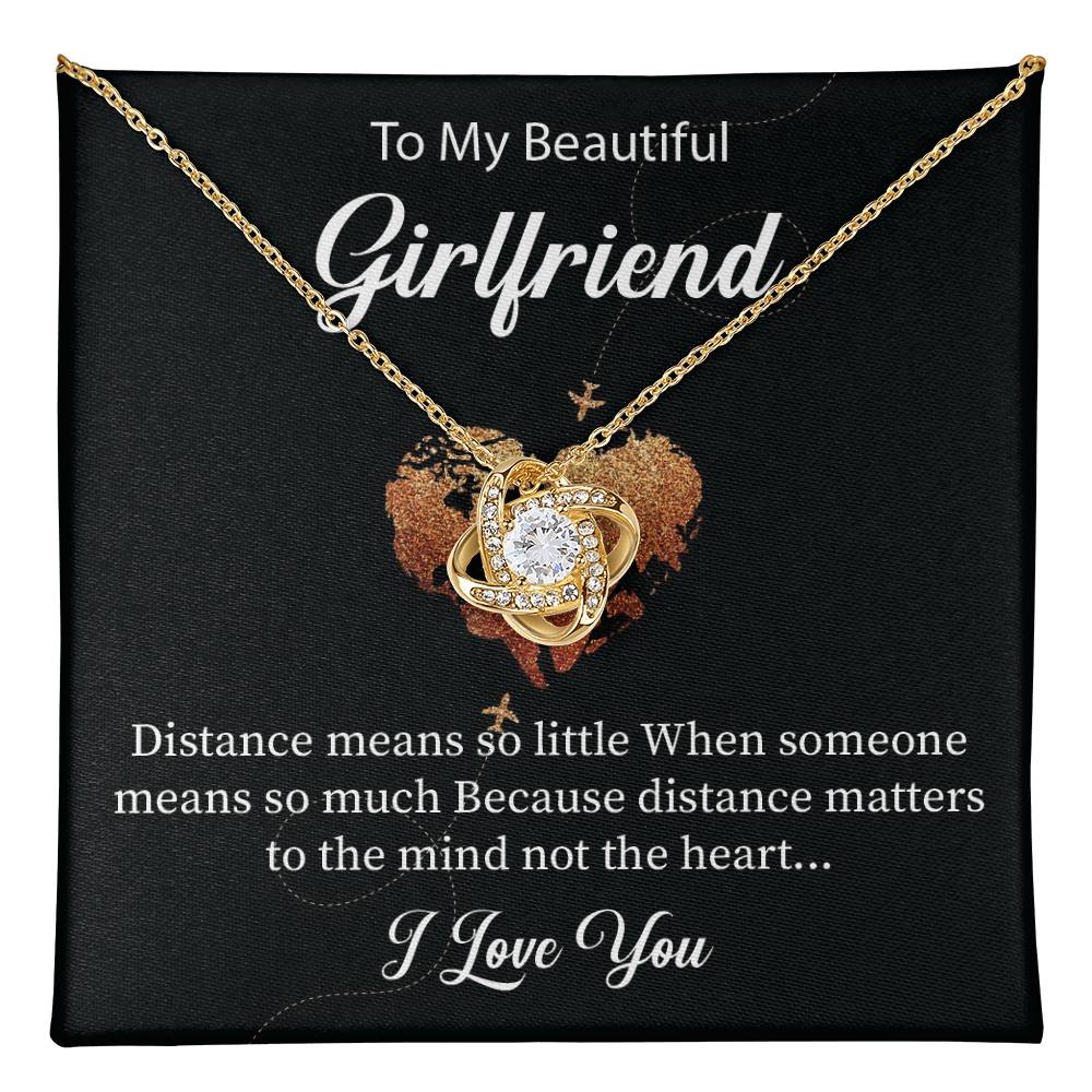Long Distance Gift for Girlfriend Necklace with Card