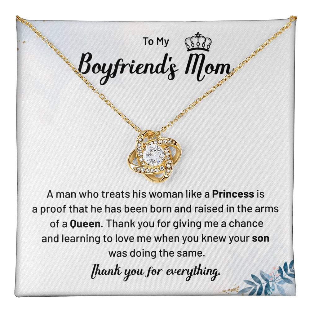 Boyfriend’s Mom Necklace Gift – Queen Message Card