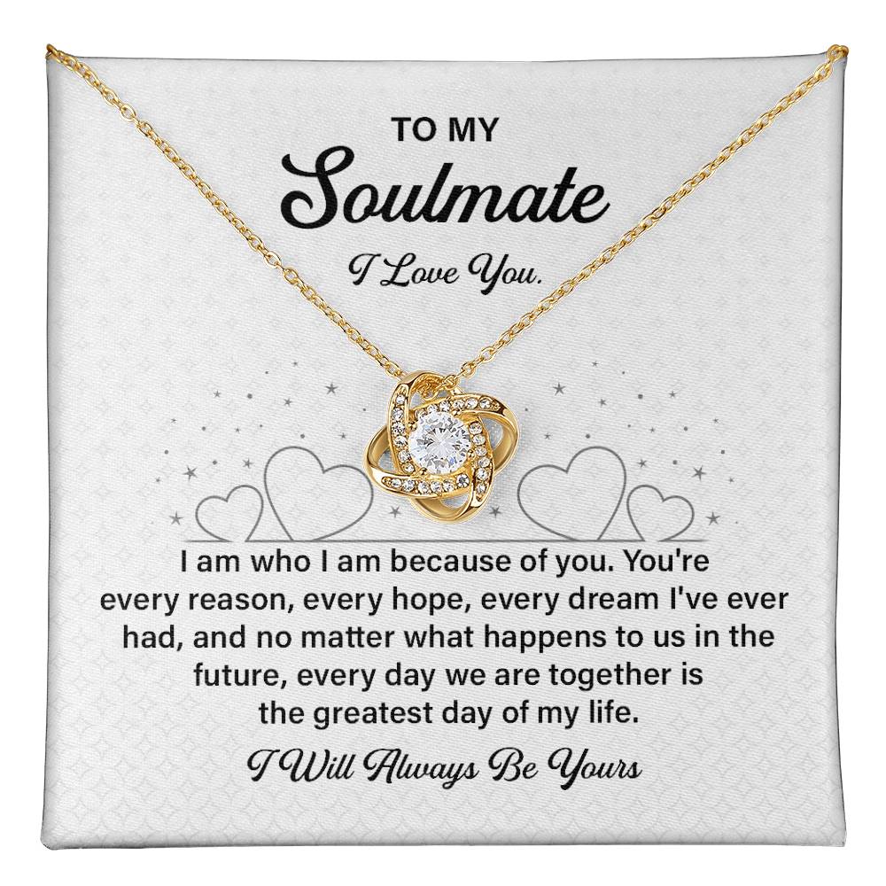 Soulmate Necklace Gift for Her with Love Message
