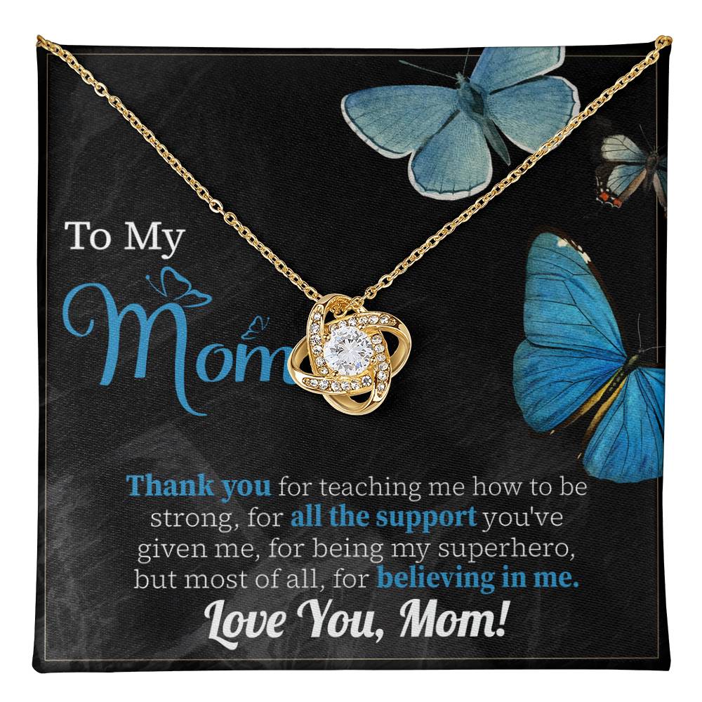 To My Mom Necklace Gift, Special Mother's Gifts, Mom Birthday Gift, Mother's Gift For Mom From Daughter And Son, 925 Silver Necklace Love Knot Necklace With Meaningful Message Card And Box.