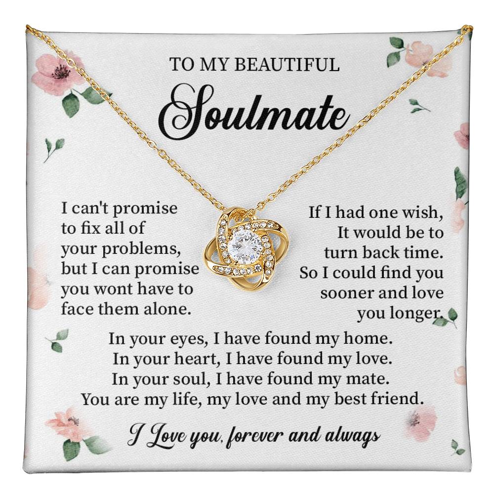 Soulmate Necklace Gift for Her with Message Card