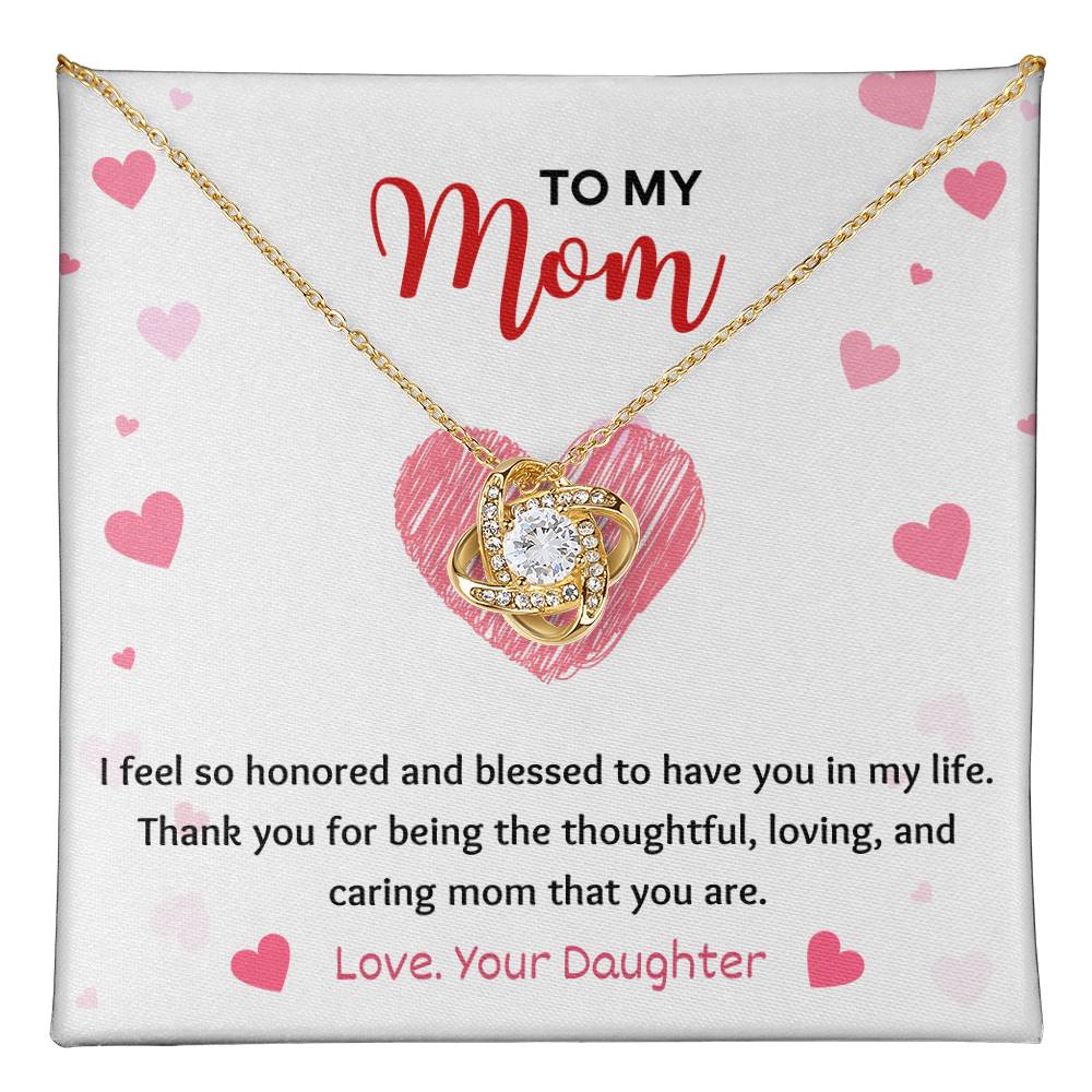 Mom Necklace Gift from Daughter – Message Card and Box