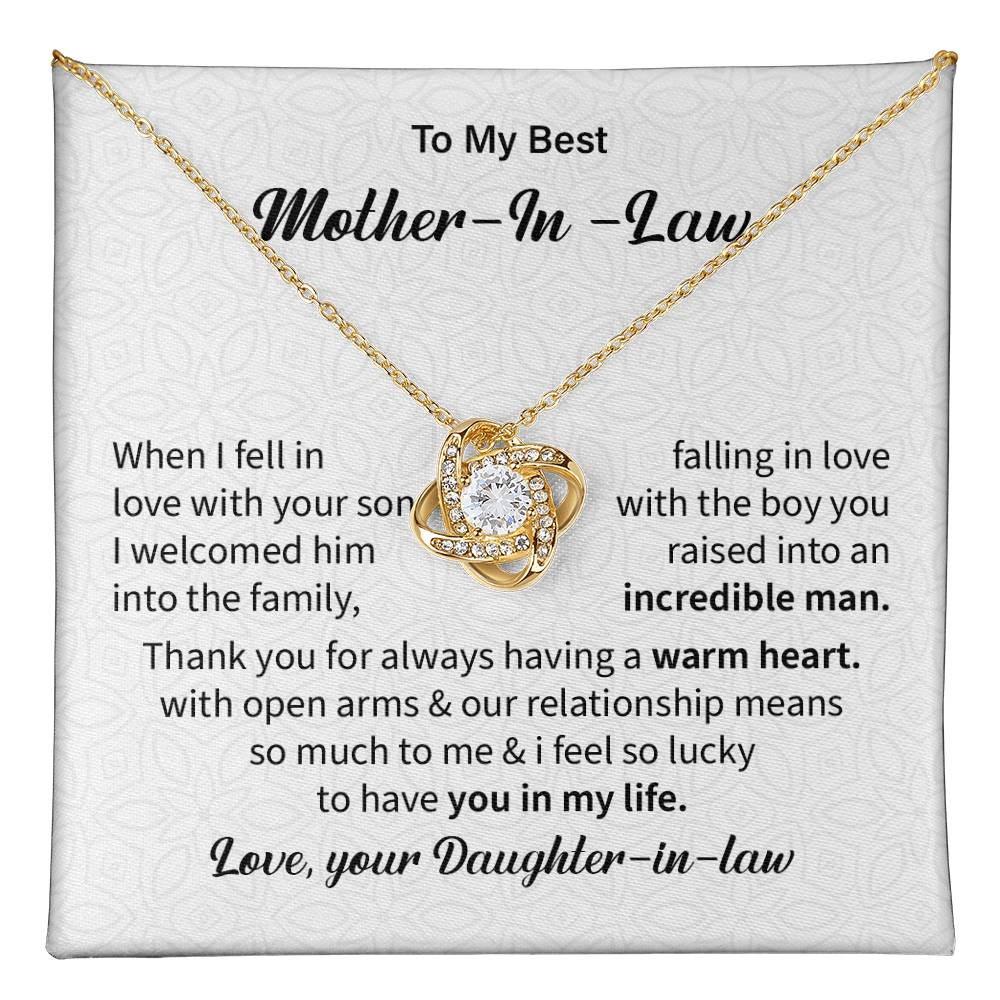 To the best Mother in law when i fell in love.