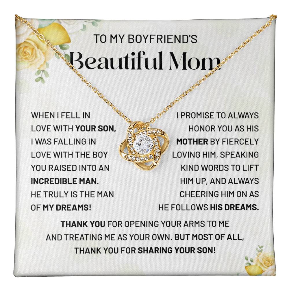 Boyfriend’s Mom Necklace Gift with Message Card