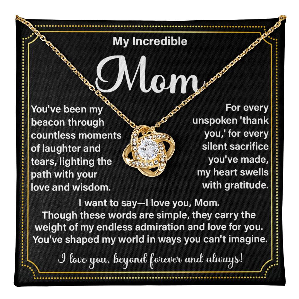 Incredible Mom Necklace Gift with Message Card