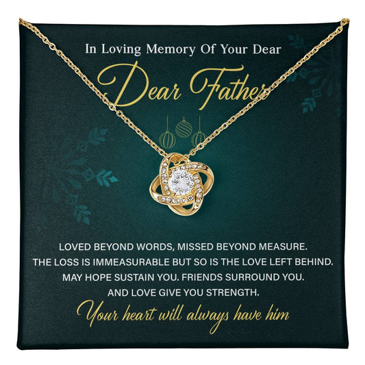 Memorial Necklace for Loss of Father with Card