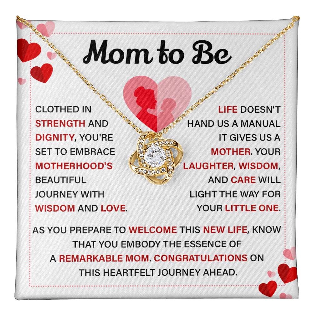 Mom to Be Necklace Gift with Heartfelt Card