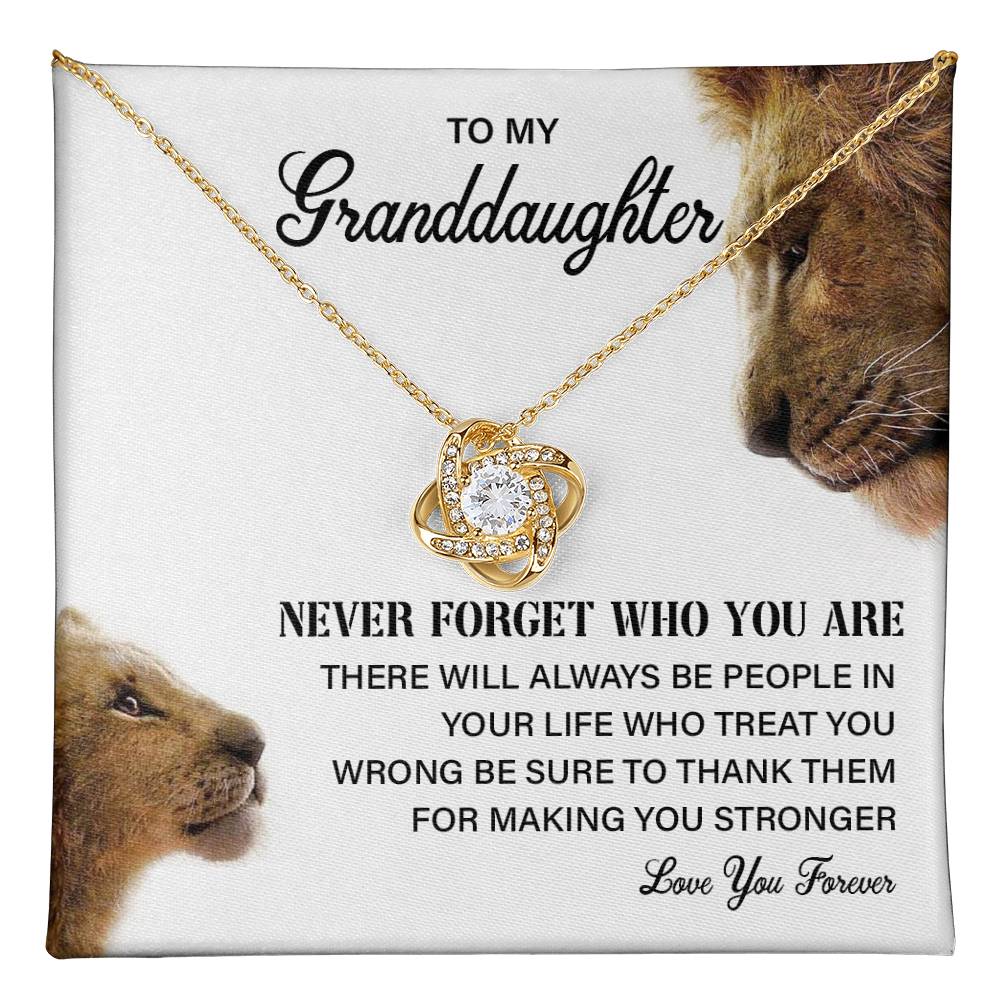Granddaughter Necklace Gift with Lion Message Card