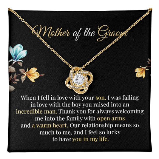 Mother of Groom Necklace Gift – Message Card Jewelry