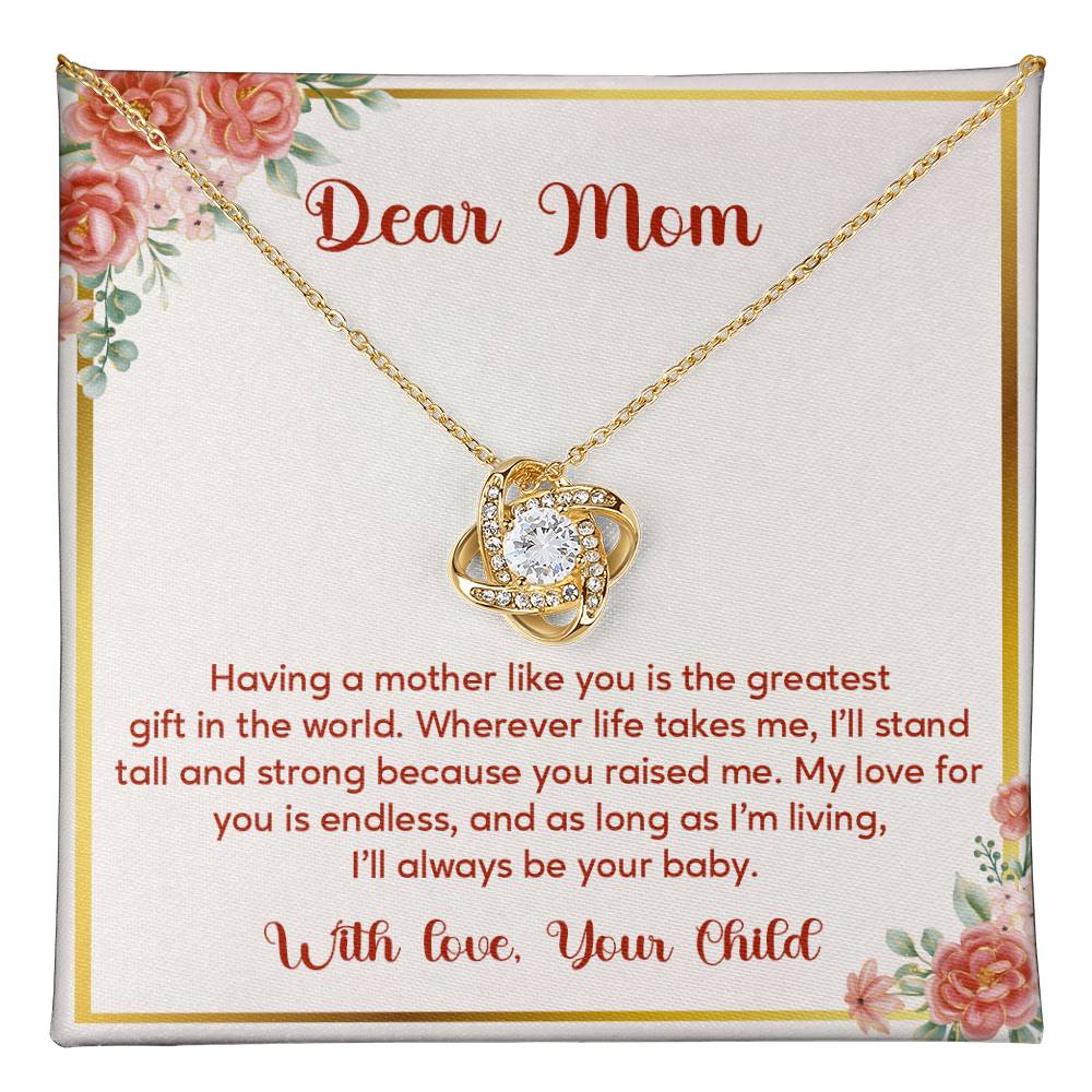 Dear Mom, Elegant Jewelry For A Cherished Bond Thoughtful Necklace For Love And Support Loving Pendant Sentimental Jewelry Loving Gift For A Cherished Heart Thank You Pendant Loving Pendant For Support Strong Jewelry For Her