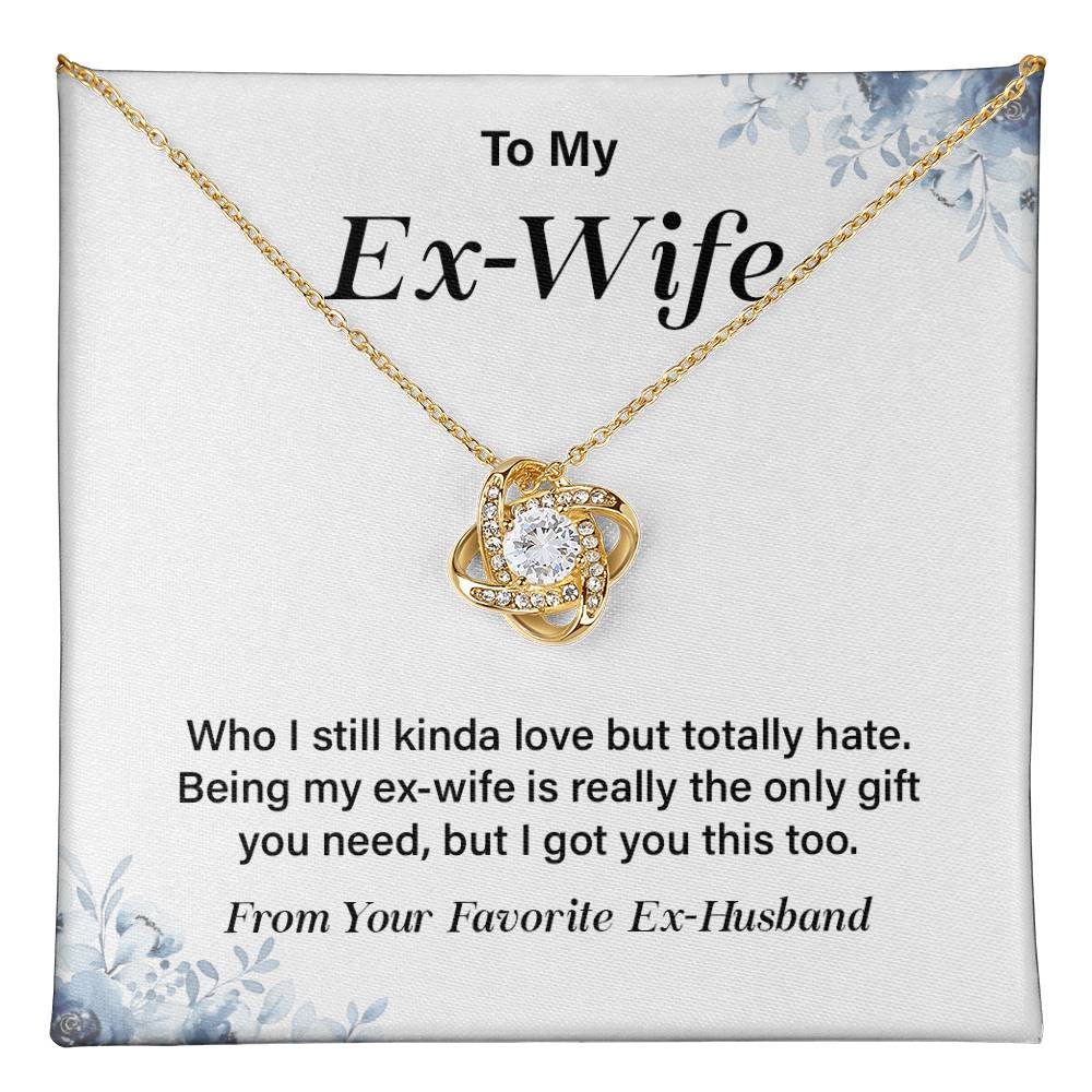 Funny Ex-Wife Necklace Gift with Message Card