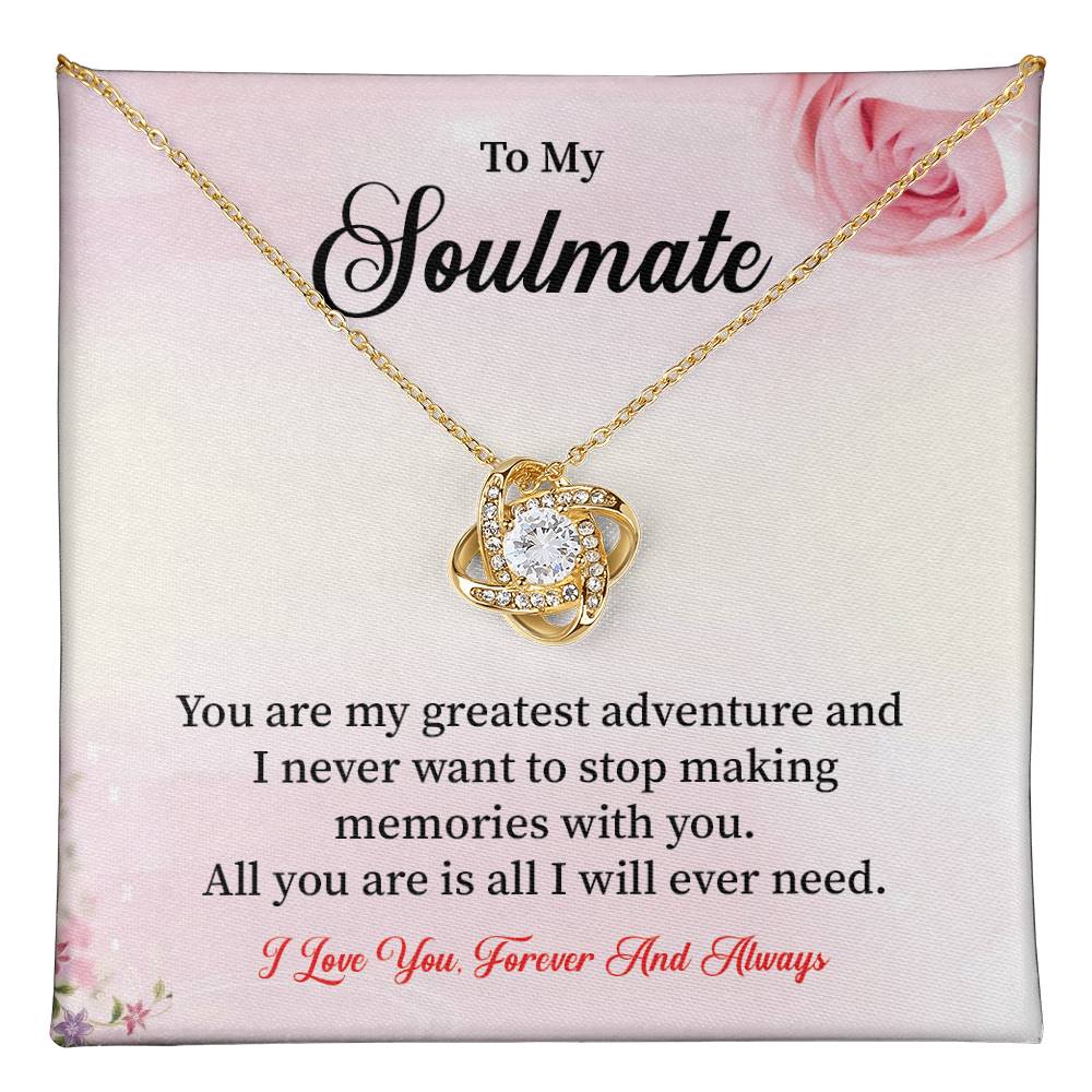 Soulmate Necklace Gift for Her with Message Card