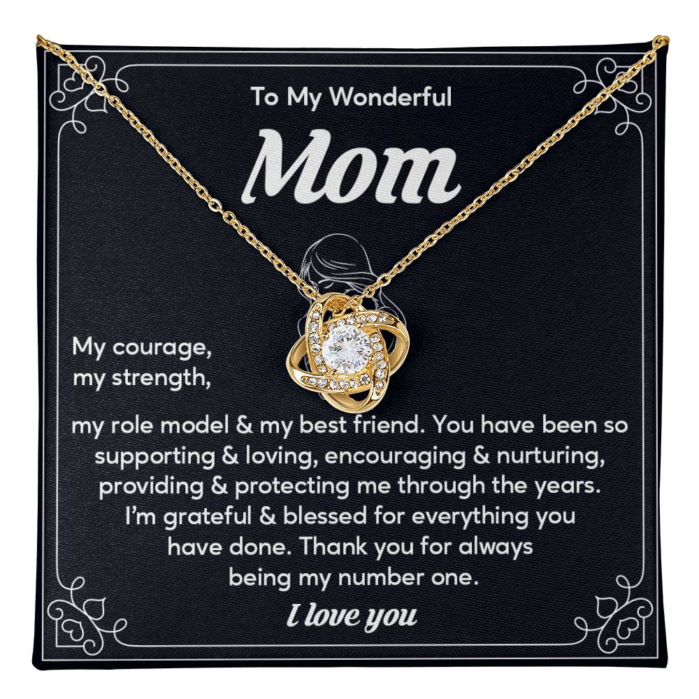 To My Wonderful Mom, Wonderful Mom Pendant Heartfelt Necklace For Her Sweet Pendant Thank You Gift For Support To My Best Friend Mom Jewelry Special Pendant For A Supportive Mom Sentimental Jewelry Thoughtful Necklace