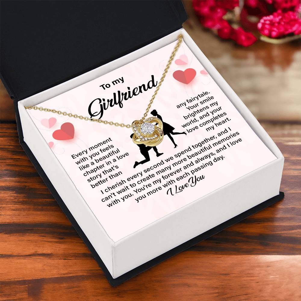 Girlfriend Necklace Gift with Sweet Love Message Card