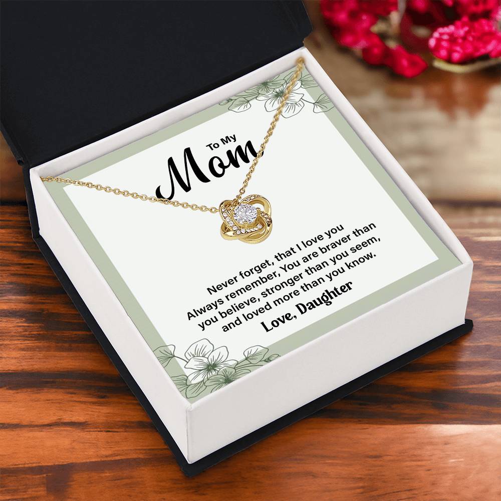 Daughter to Mom Necklace Gift – with Message Card