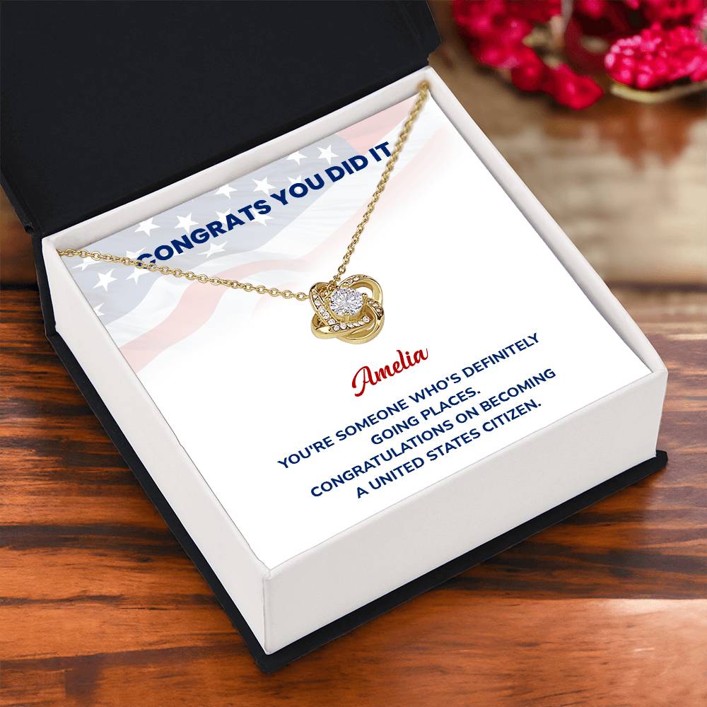 Congrats Necklace For New U.s. Citizen Amelia Necklace For New U.s. Citizen Proud U.s. Citizen Jewelry Necklace For Official U.s. Citizen Gift For U.s. Citizenship Celebration Necklace With Message For U.s. Citizen Necklace For Naturalization Ceremony