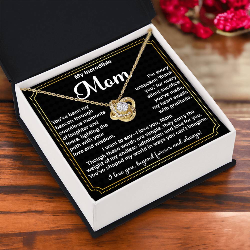 Incredible Mom Necklace Gift with Message Card