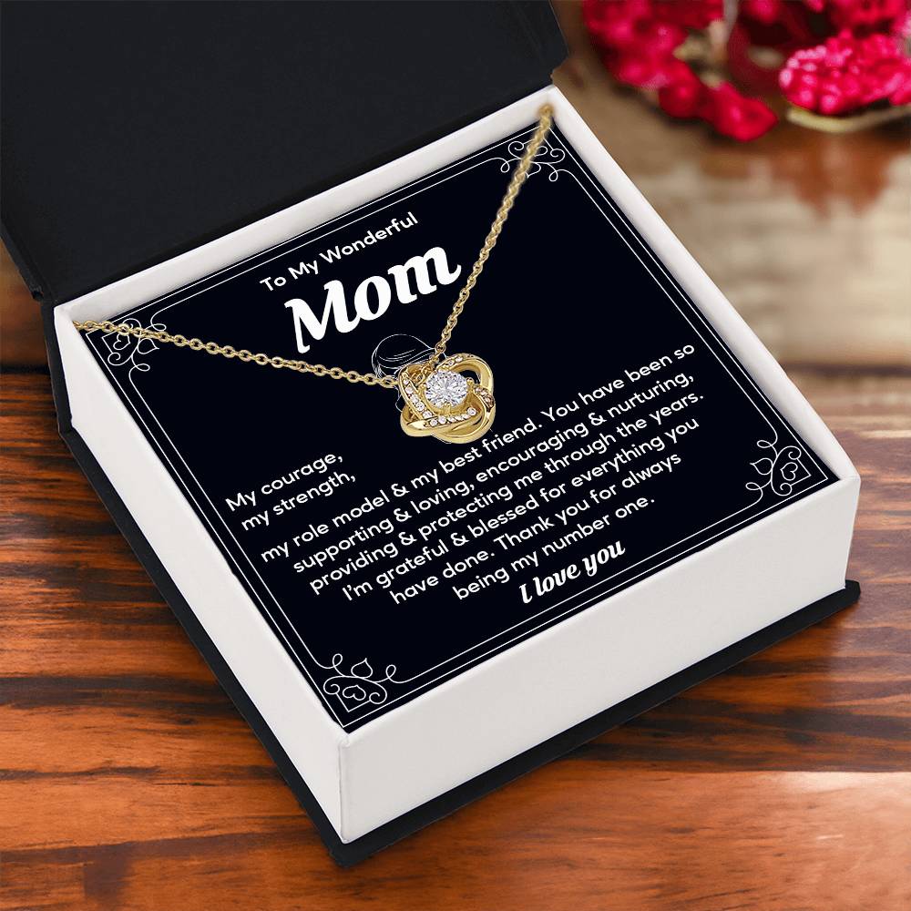 To My Wonderful Mom, Wonderful Mom Pendant Heartfelt Necklace For Her Sweet Pendant Thank You Gift For Support To My Best Friend Mom Jewelry Special Pendant For A Supportive Mom Sentimental Jewelry Thoughtful Necklace