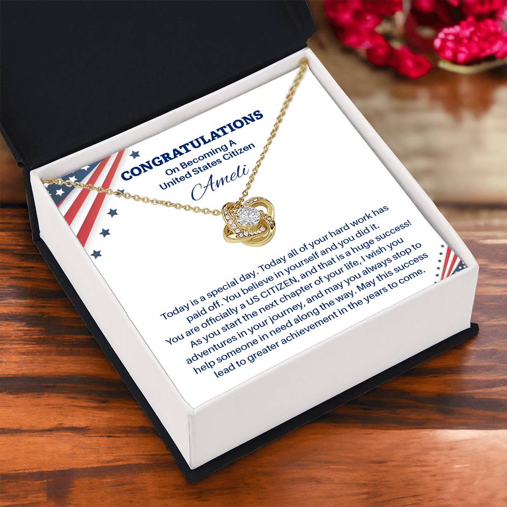 Congratulations Necklace For New U.s. Citizen Ameli Necklace For New U.s. Citizen Gift For Citizenship Achievement U.s. Citizenship Success Necklace Necklace With Citizenship Message Proud New Citizen Jewelry Necklace For First-time U.s. Citizen