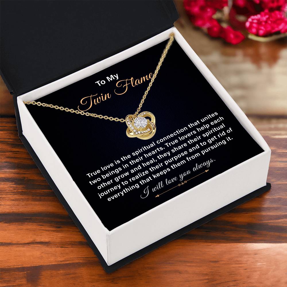 Twin Flame Necklace Gift for Soulmate With Message Card