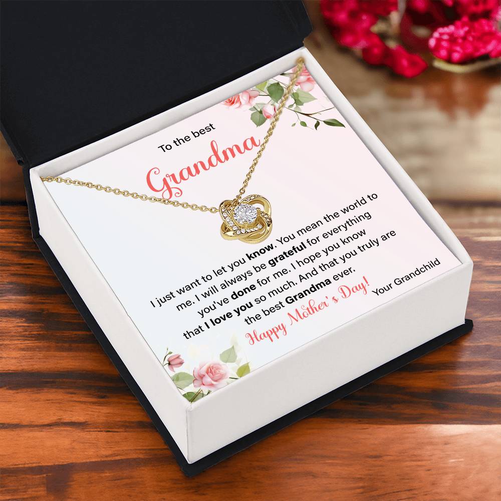 To The Best Grandma Grandmother Appreciation Necklace Love From Grandchild Gift Happy Mother’s Day For Her Sentimental Grandma Necklace Heartfelt Message For Old Lady Thank You Gift Gift For Special Person