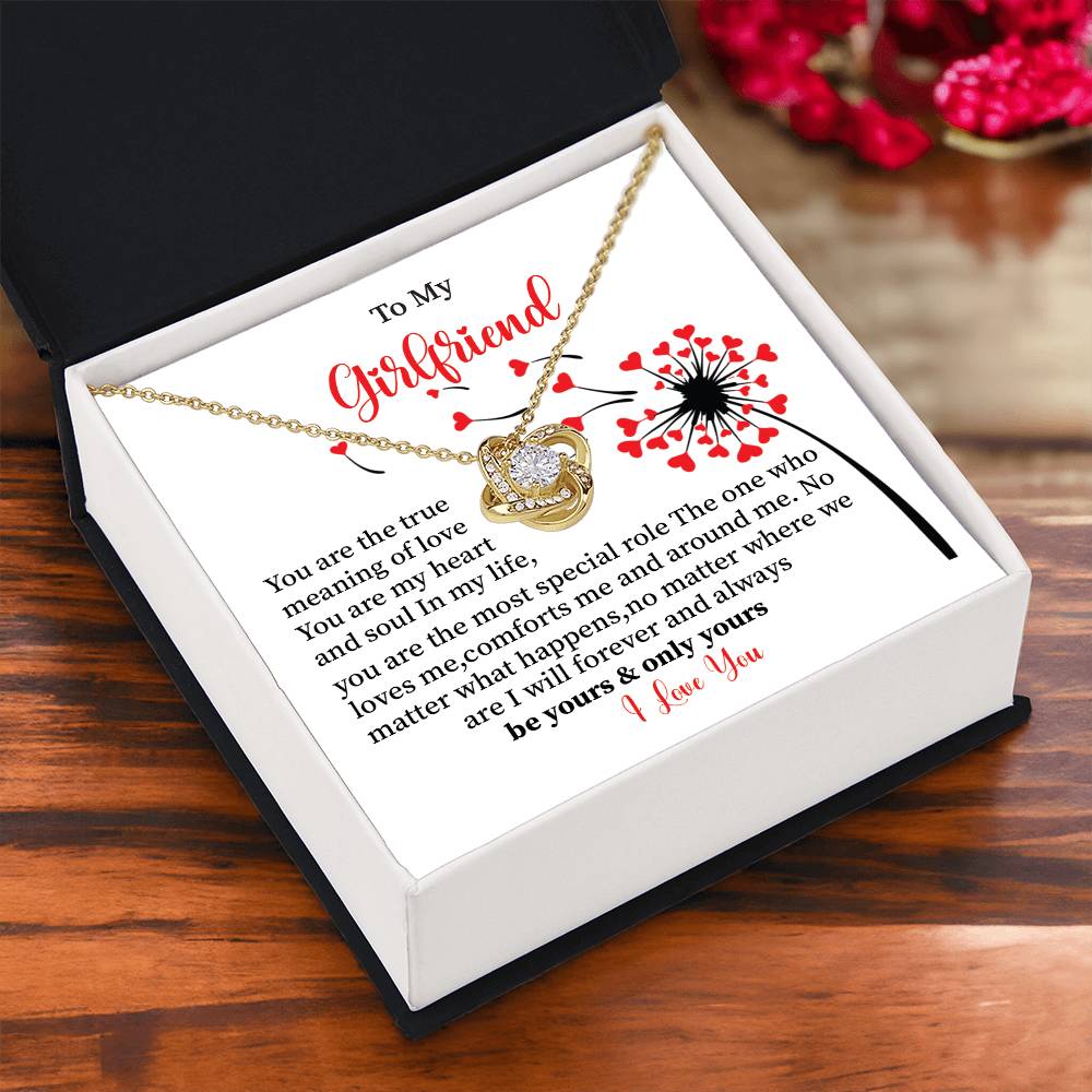 Girlfriend Love Necklace Gift with Message Card Box