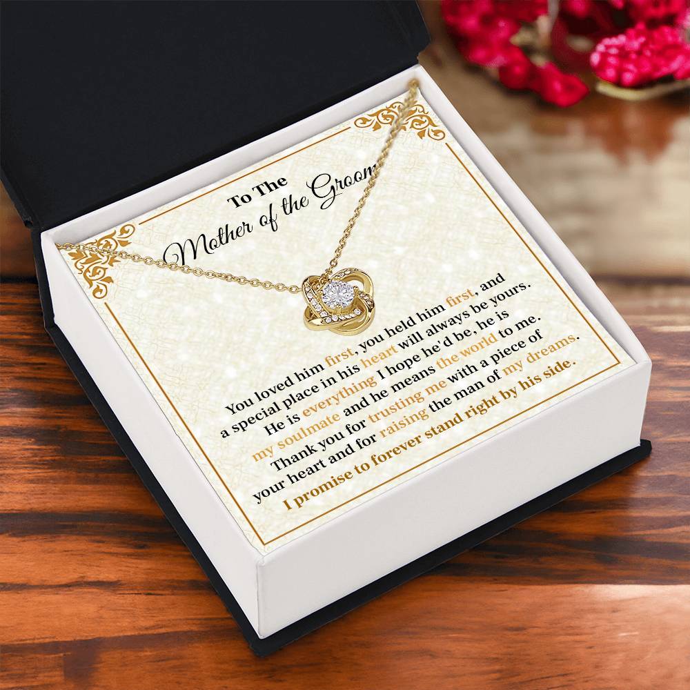 Groom’s Mom Necklace Gift from Bride with Message Card