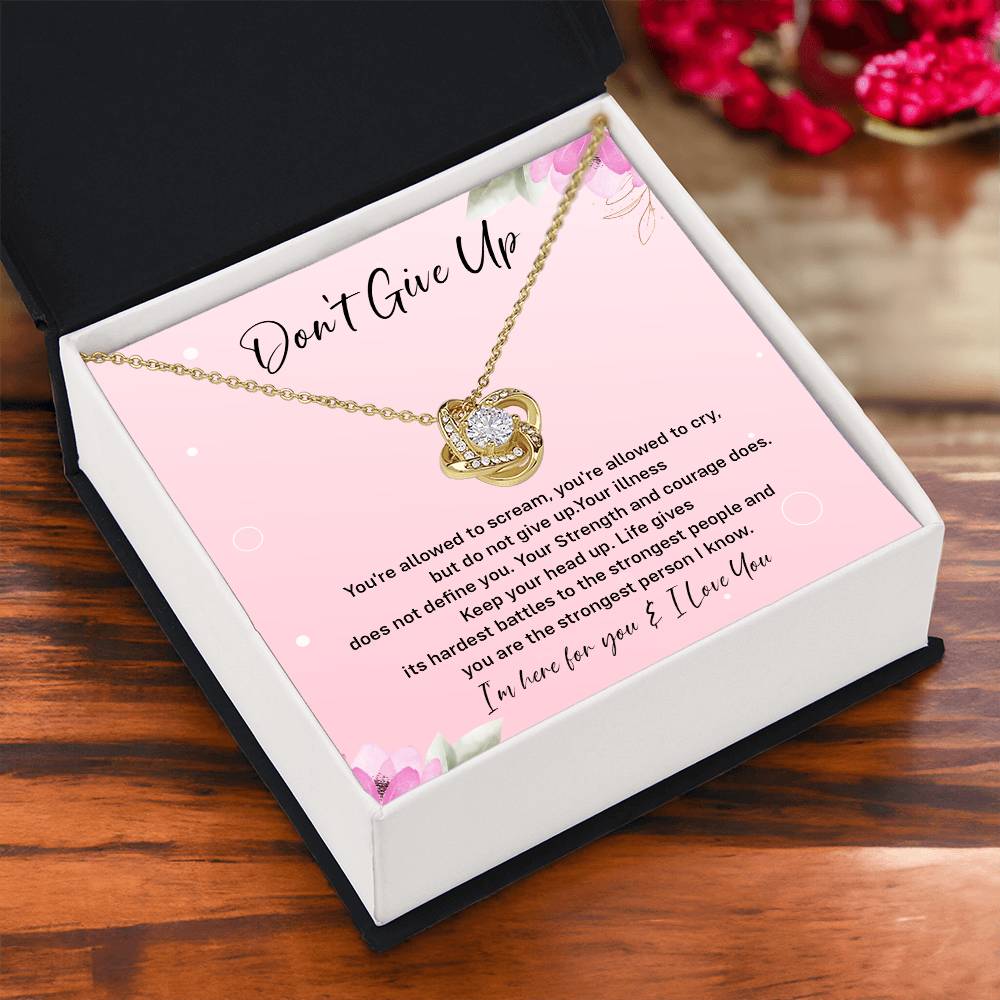 Don't Give Up Strength And Courage Necklace Don't Give Up Necklace Supportive Gift For Fighter You Are Strong Necklace Life's Battles Necklace Emotional Connection Necklace Love And Support Necklace Motivational Jewelry Breast Cancer Necklace For Soulmate