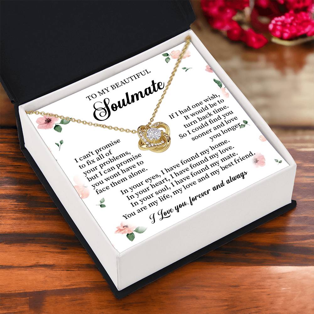 Soulmate Necklace Gift for Her with Message Card