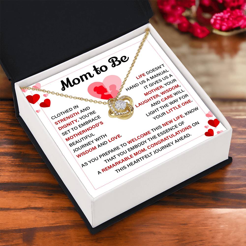 Mom to Be Necklace Gift with Heartfelt Card