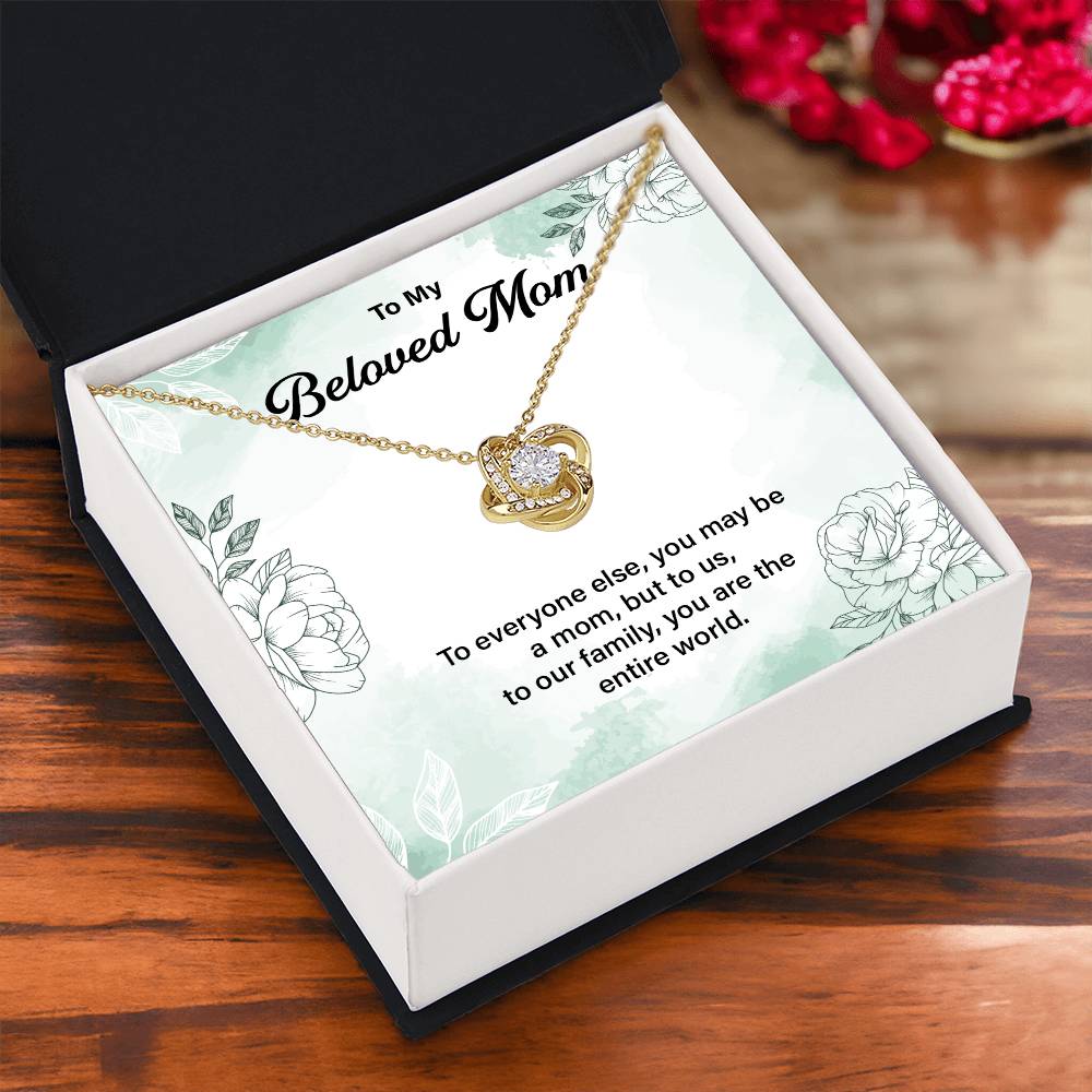 Beloved Mom Necklace Gift From Family With Message Card