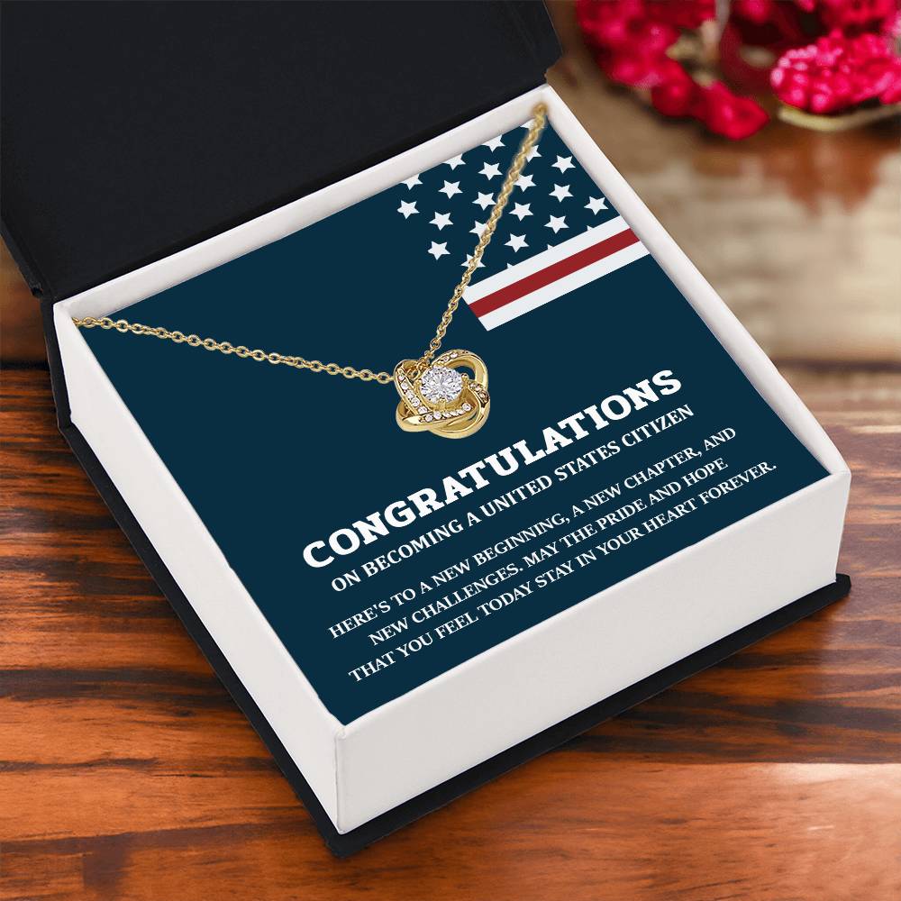 Congratulations Necklace For New U.s. Citizen Necklace For New U.s. Citizen Necklace For U.s. Citizenship Success Necklace For Official U.s. Citizen Jewelry For New U.s. Citizen Necklace With Message Of Hope Gift For American Patriot