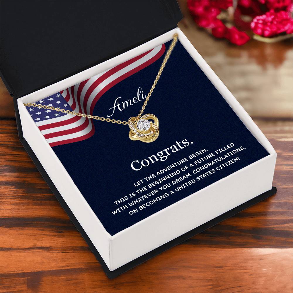 Congrats Necklace For New U.s. Citizen Ameli Necklace For New U.s. Citizen Gift For Citizenship Celebration Necklace With Citizenship Message Necklace For New U.s. Citizen Ameli Gift For Becoming A U.s. Citizen Proud U.s. Citizen Jewelry