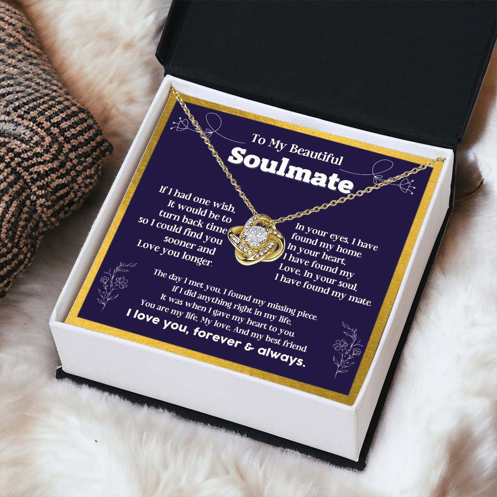 To my Soulmate If I Had a one wish it would be turn back Soulmate necklace for wife